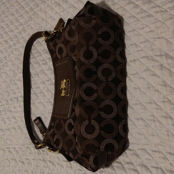 Coach Madison Dotted Pattern. Leather Trim Purse - Picture 3 of 9